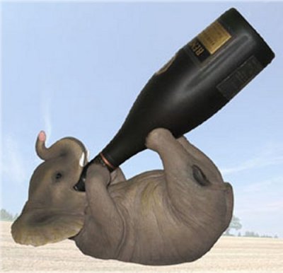 ELD23124 Pachyderm Potables Elephant Wine Bottle Holder
